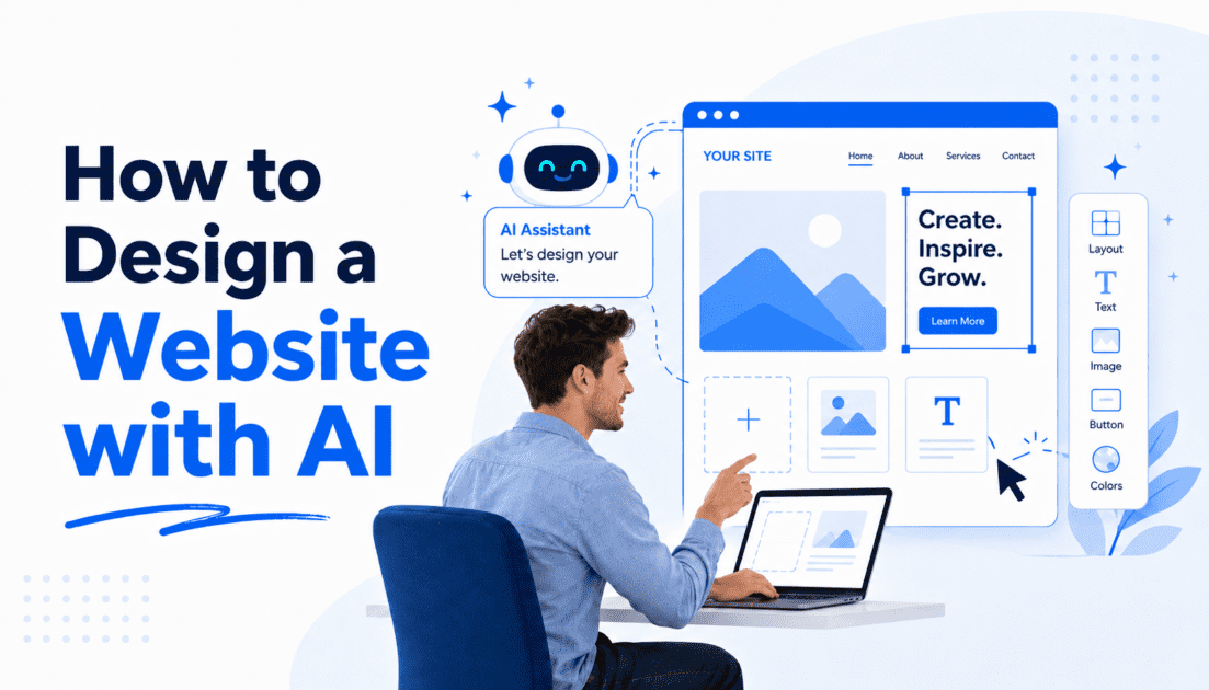a man using ai to design his website
