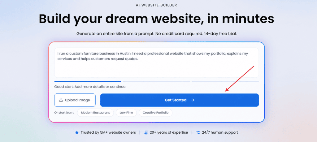 write-a-prompt-to-create-a-website-with-bluehost-ai-website-builder