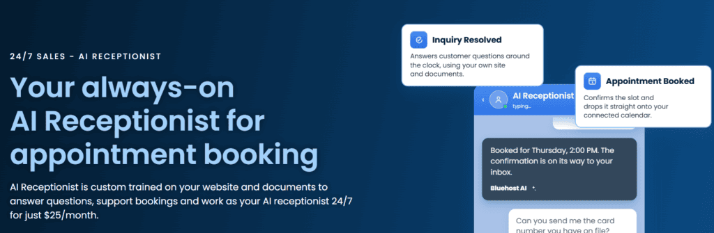 Bluehost AI Receptionist