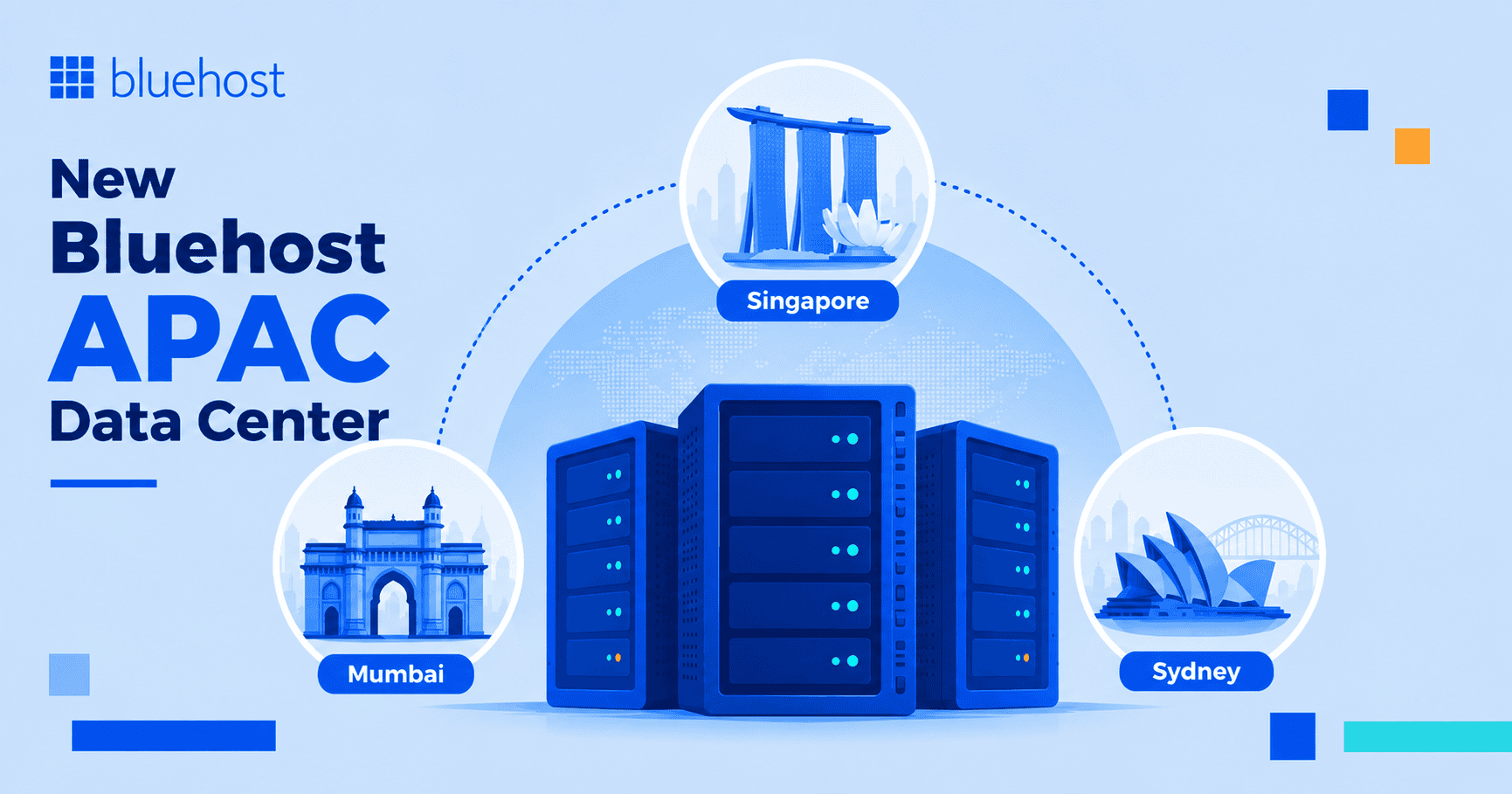 Bluehost Data Center APAC: New Self-Managed VPS Locations in Mumbai, Singapore and Sydney