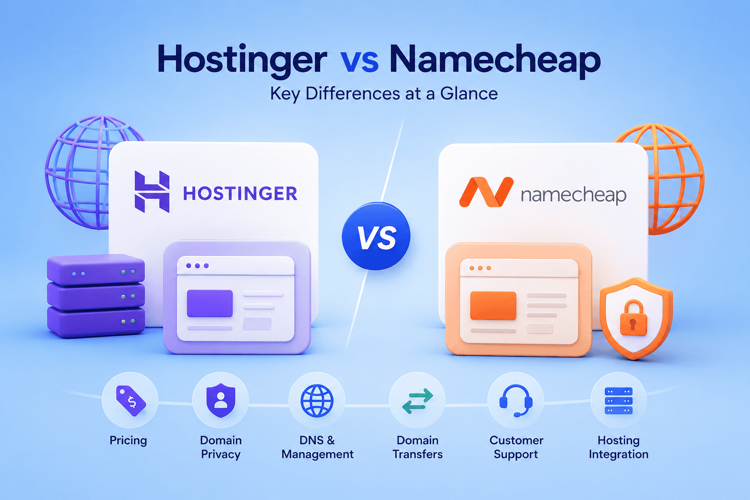 key differences between Hostinger and Namecheap