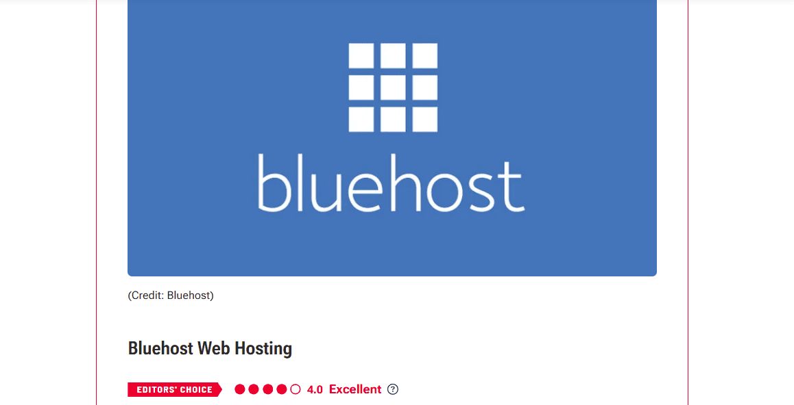 PCMag Bluehost review