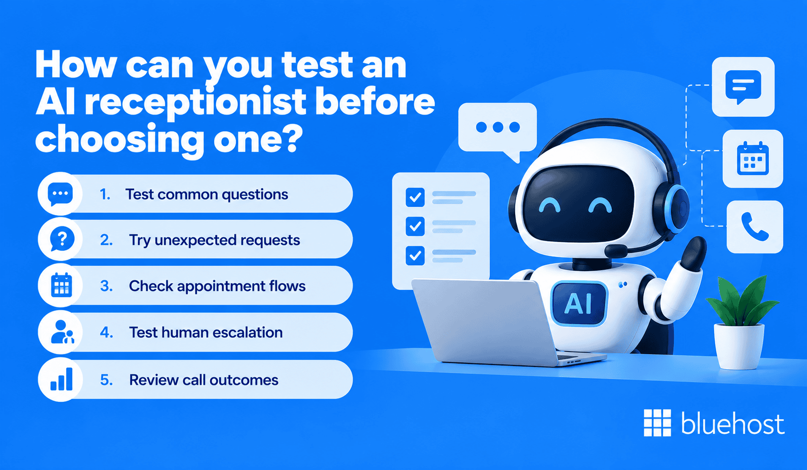 How can you test an AI receptionist before choosing one?