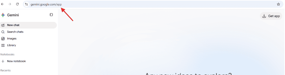 Open gemini.google.com/app to start using the Google Gemini memory feature
