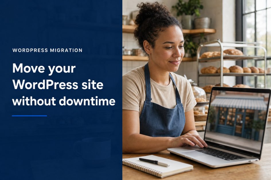 business owner migrating her website to bluehost