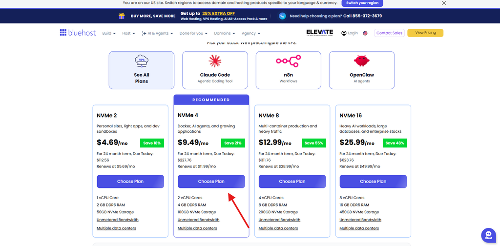 Choose your VPS plan
