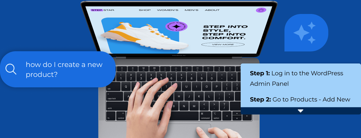 Image of user on a laptop receiving help and guidance from support agents
