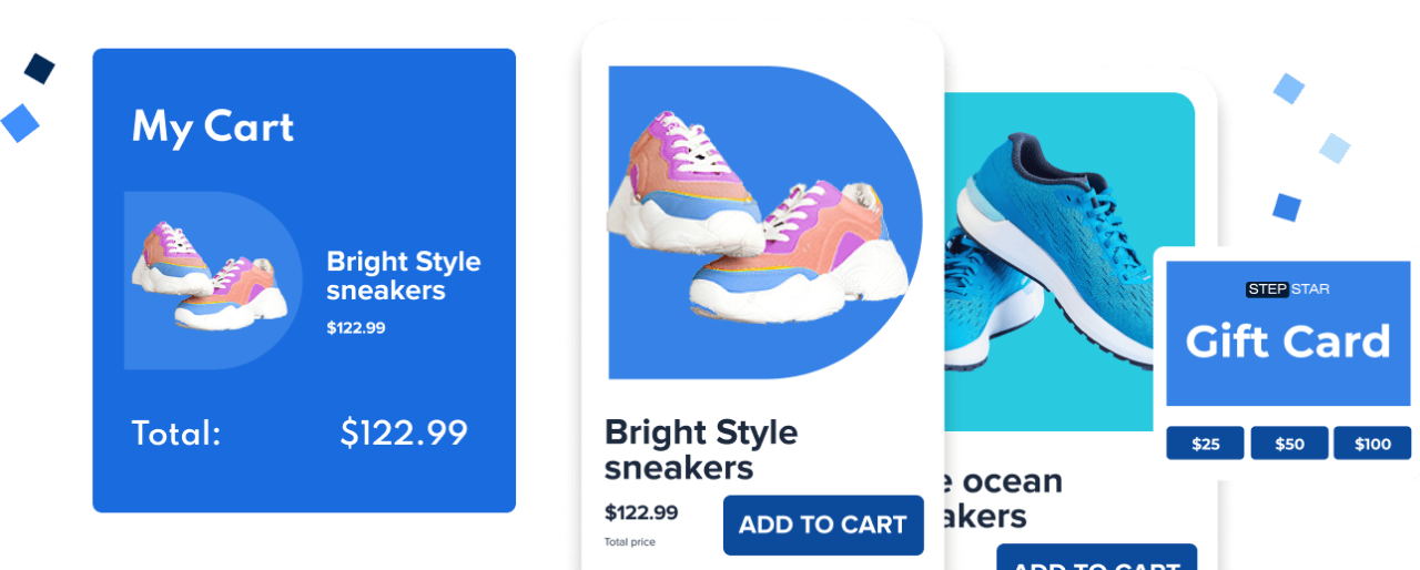 Image of commercial websites with Shopping Cart features