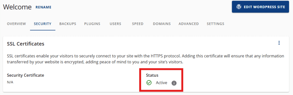 Activer le SSL gratuit