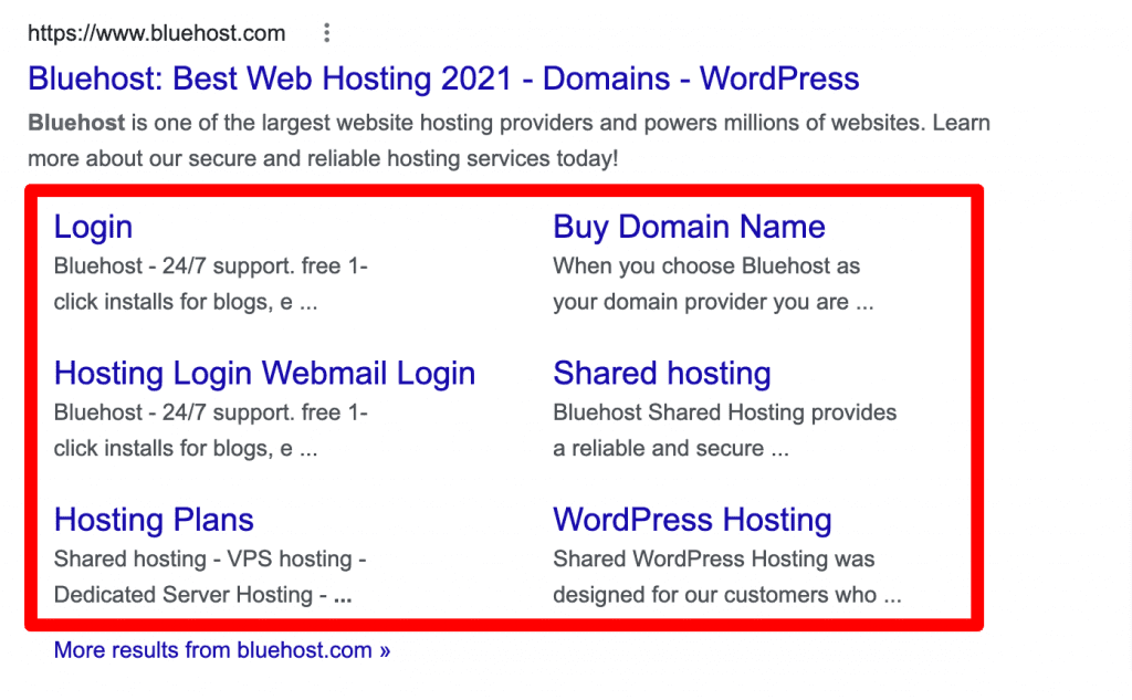 La structuration du site web influence les sitelinks