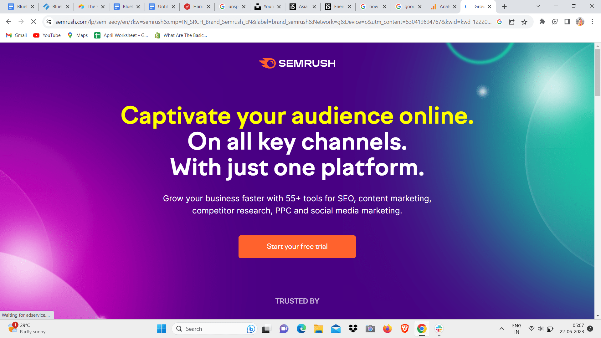 Semrush vous aide à optimiser vos stratégies marketing en suivant le trafic sur votre site Web.