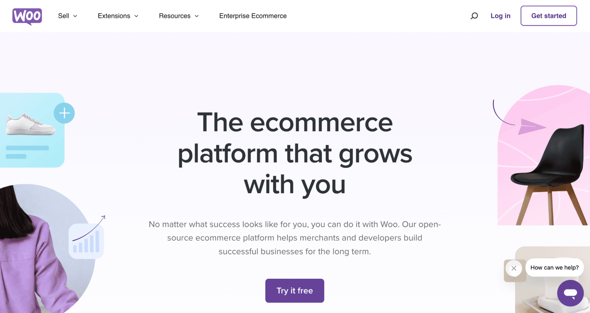 Page d'accueil WooCommerce.