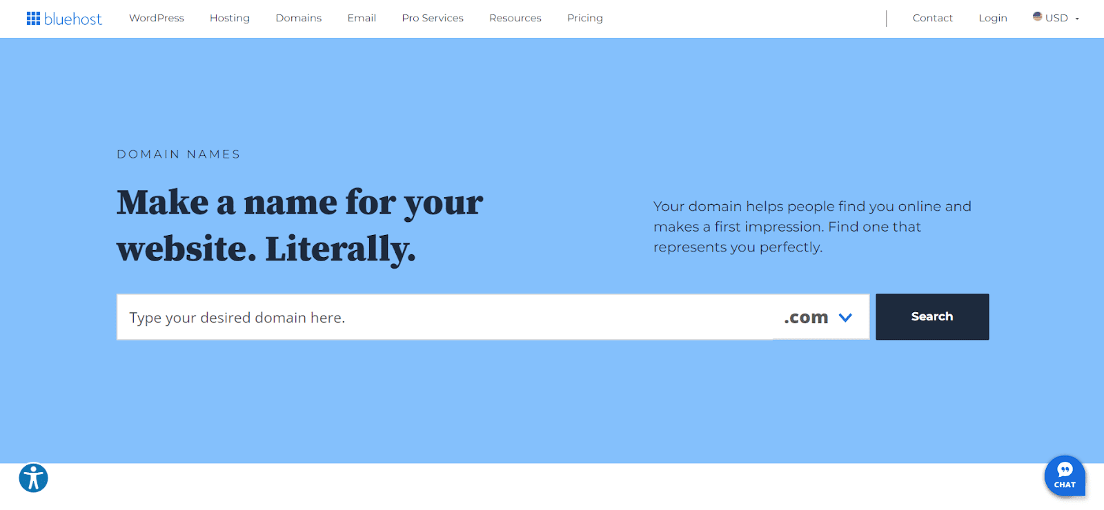 Le vérificateur de domaine de Bluehost vous indique les noms de domaine disponibles pour votre cours en ligne.
