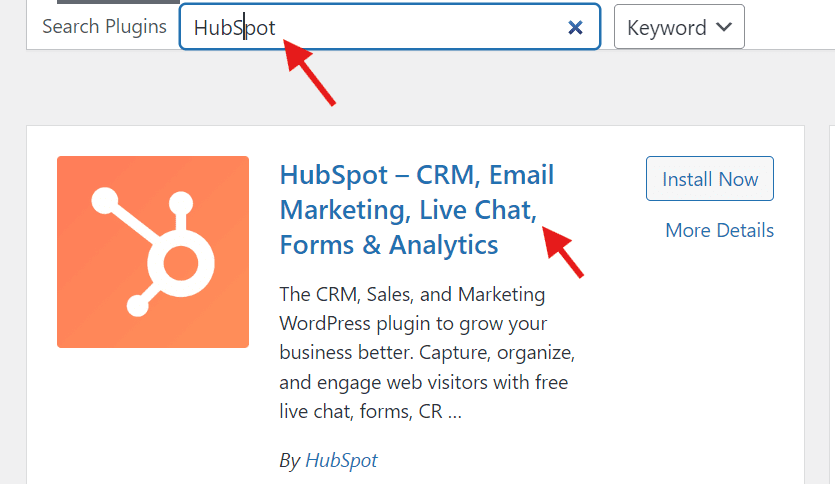 Recherchez « HubSpot »