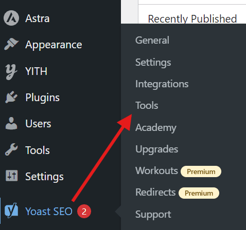 Outils du plugin Yoast SEO