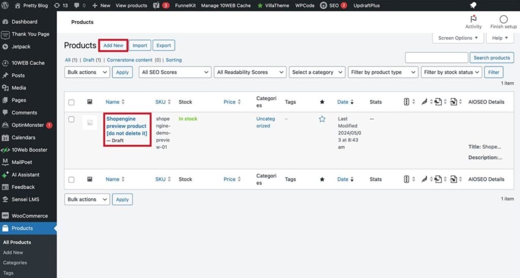 Ajout-d-un-nouveau-produit-dans-le-tableau-de-bord WooCommerce