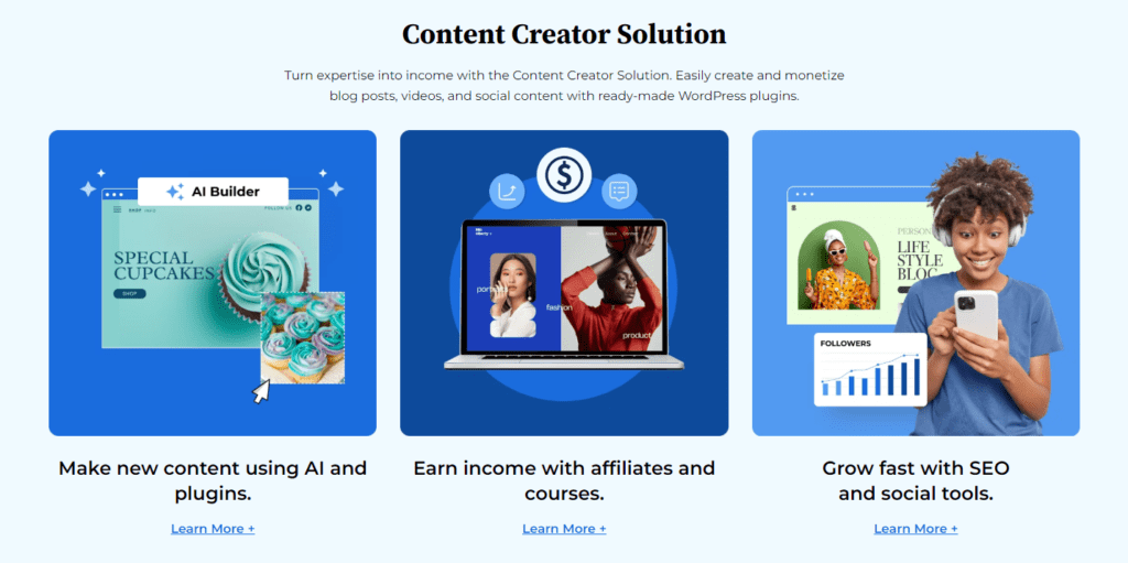 Solution de création de contenu WordPress Bluehost