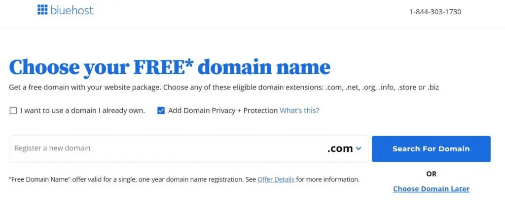 Nom de domaine Bluehost