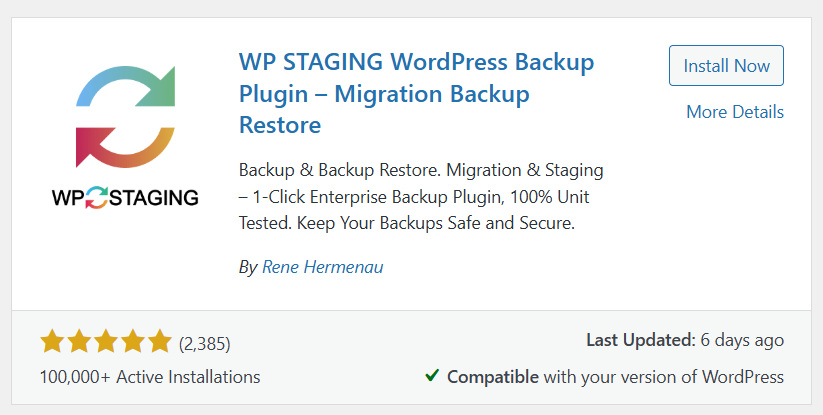 Plugin de staging WP