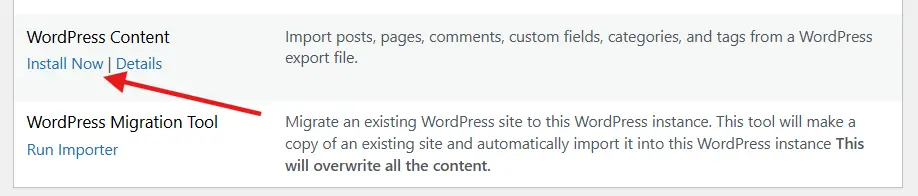 Installer du contenu WordPress