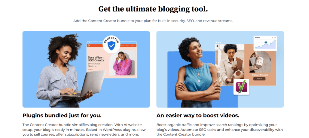 site web de blog avec Bluehost